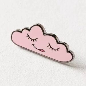 UO Annie Free NWT Pink Cloud Sleeping Dream Lashes Silver Pink Jacket Pin OS